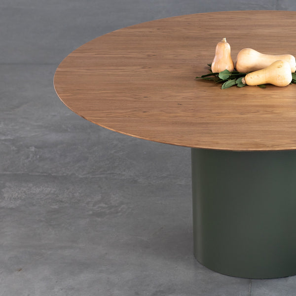 Mesa Bouman Solo | Tampo Madeira | Base Aço - MEZAS