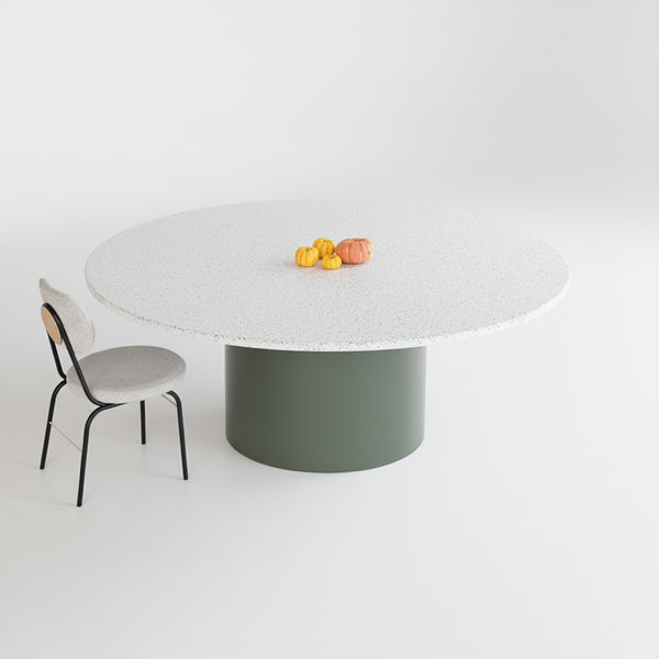 Mesa Bouman Solo | Tampo Concreto e Granilite | Base Aço